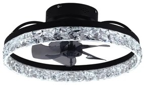 LED Dimmelhető mennyezeti lámpa ventilátorral LED/35W/230V 3000-6500K fekete + távirányító