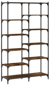füstös tölgy szerelt fa és vas könyvespolc 100 x 32 x 170 cm