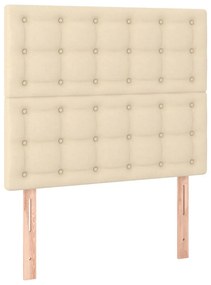 krémszínű szövet LED-es fejtámla 100x5x118/128 cm