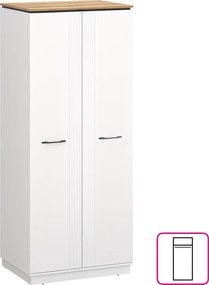 Szekrény, fehér/evoke tölgy, VELIS 2D