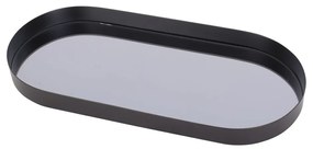Oval fekete tálca füsttükörrel, szélesség 18 cm - PT LIVING