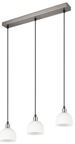 Fehér-ezüstszínű függőlámpa üveg búrával Molly – Trio