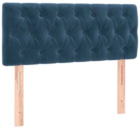 sötétkék bársony LED-es fejtámla 100 x 7 x 78/88 cm