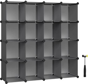 SONGMICS 16 kockás DIY polcrendszer és cipőtároló, szürke