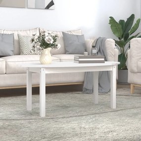 Fehér tömör fenyőfa dohányzóasztal 110 x 55 x 45 cm