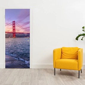 Fotótapéta ajtóra - Híd naplementével (95x205cm)