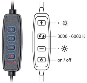 Ecolite LU13A-CR-LED Dimmelhető asztali lámpa LIPA LED/10W/230V 3000-6000K fekete