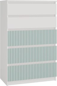 MIX M5 ARTEO komód 109, 70x109.5x40 cm, fehér-mentazöld