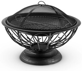 Tulip, tűzrakóhely, Ø 75 cm, grill, védelem a szikrák ellen, acél, polírozott