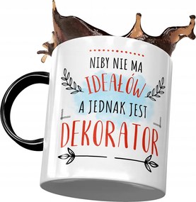 Fekete Bögre A Dekorátornak Nincs Ideál Nyomtatott Fotóval