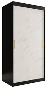 Ruhásszekrény 100 cm Marbelo T (matt fekete + fehér márvány). 1064534