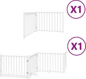 vidaXL fehér nyárfa 6 paneles összecsukható kutyakapu ajtóval 480 cm