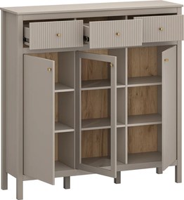 Komód, szürkésbarna Taupe/craft arany tölgy, KLIO 2D1W3S