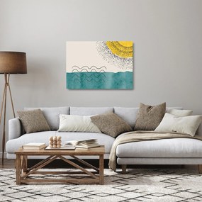 Üveg kép - Absztrakt festmény a strandról N⁰1 (70x50 cm)