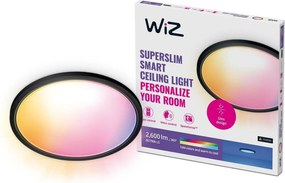 WiZ SuperSlim Led mennyezeti lĂĄmpa 22W 2600lm 2700-6500K Rgb IP20 42cm, fekete