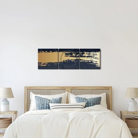 Kép - Kék és arany absztrakció N⁰2 (órával) (90x30 cm)