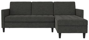 Sötétszürke bársony sarokkanapé Presley – Støraa