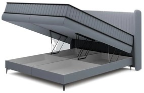 Kontinentális franciaágy 140 cm Dalmo 140 (ágyráccsal) (tárolóhellyel) (grafit + fekete). 1099663