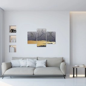 Kép - Kék és arany absztrakció N⁰1 (90x60 cm)