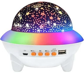 Akkus Csillag Projektor Bluetooth Hangszóróval Gyerekeknek Távirányítóval -Crystal Magic Ball Light (nem lézeres)