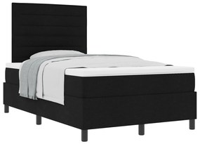 Box Spring Ágy Matraccal Fekete Kis Kétszemélyes Szövet