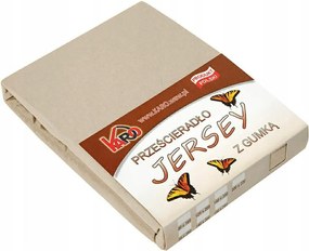 Gumis jersey lepedő 200x200 bézs cappuccino 076 Karo