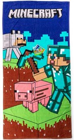 Carbotex Minecraft Gyerek Fedezd fel a világod törölköző, 70 x 140 cm