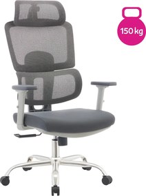 Irodai szék, szürke/króm, teherbírás 150 kg, BYRON