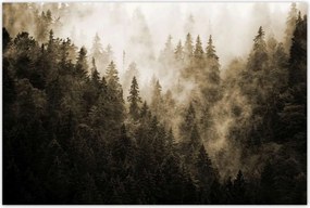 Fotótapéták 120x80 Tájkép Szépia Hegyek Köd