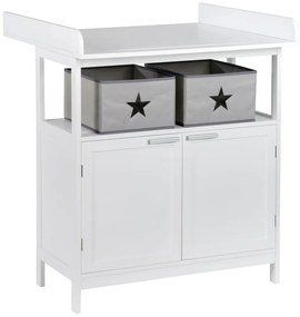 Fehér gyerek komód pelenkázó feltéttel 75x100x87 cm Hamburg – Roba