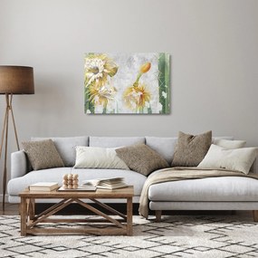 Kép - virágzó kaktuszok, vintage (üvegen) (70x50 cm)