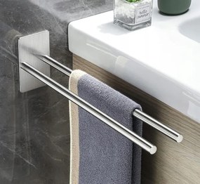 Törölközőtartó dupla 38 cm rozsdamentes acél fúrás nélkül