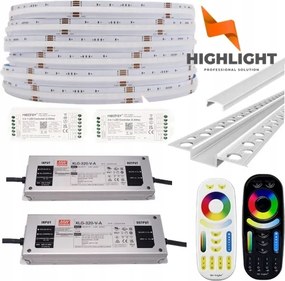 40m-es IP65-ös szett Homlokzat Folyamatos vonal Cob Rgbw profil GK6-3+ Tejüveg