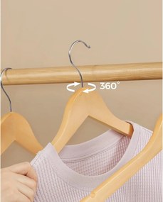 Fa vállfák, 50 darabos készlet