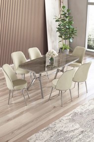 Lena étkezőgarnitúra, antracit-króm, 160 cm – TR240CHR2888