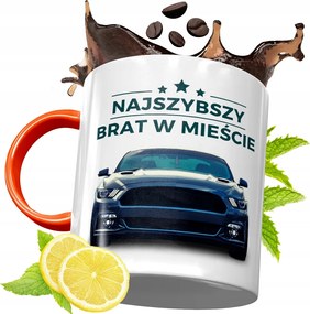 Narancssárga Bögre Testvérnek Ajándékba, fényképes nyomattal