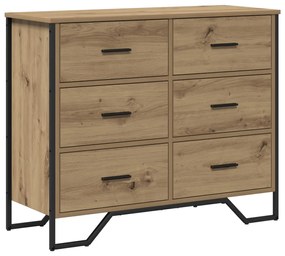 Fiókos Szekrény Kézműves Tölgy 91x35,5x74,5 cm Mérnöki Fa