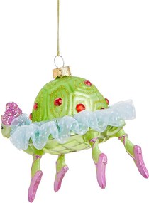 HANG ON üveg karácsonyfadísz, teknős hölgy 10 cm