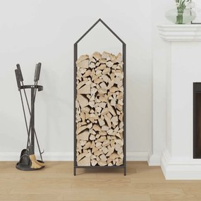 fekete hidegen hengerelt acél tűzifatároló 40x25x120 cm
