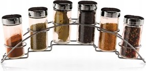 Fűszertartó Állvány Fűszertartó Rendszerező 6 Üvegedény 7 Db-os