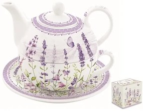 Porcelán egyszemélyes teáskészlet 350ml+350ml,dobozban,Lavender Field