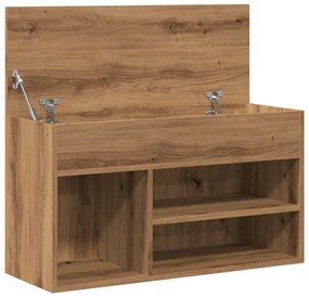 kézműves tölgy színű szerelt fa cipőtároló pad 80 x 30 x 45 cm