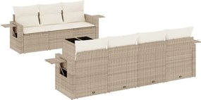 vidaXL 8 részes bézs polyrattan kerti ülőgarnitúra párnával