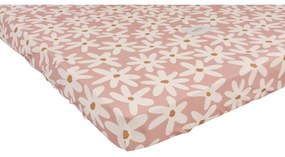 Gumis pamut gyerek lepedő babaágyhoz 60x120 cm Blush Daisies – Malomi Kids