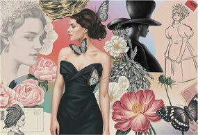 Divatos Flizelin Fali Tapéta Furnér Virágok és portrék 152x104 Ragasztó