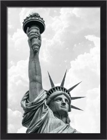 Vászonkép Szabadság-szobor New York fekete keret fali dekoráció 30x20 cm