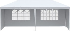 Outsunny 6x3 m-es Kerti Napernyő Pavilon 4 Levehető Oldalfallal és 2 Átlátszó Ablakkal - Antioxidáns, Vízálló Pavilon Kültéri Eseményekhez Acél Vázban