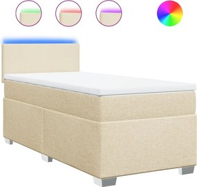 vidaXL krémszínű szövet rugós ágy matraccal 100 x 200 cm