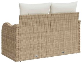 vidaXL Kerti kanapé párnával Bézs 121 x 62 x 69cm polirattan