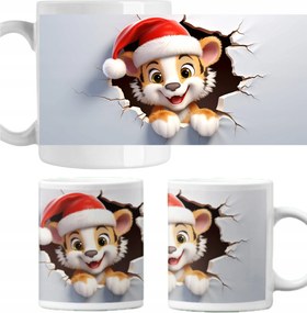 Karácsonyi mintás bögre Tigris Mikulás ajándék 330ml